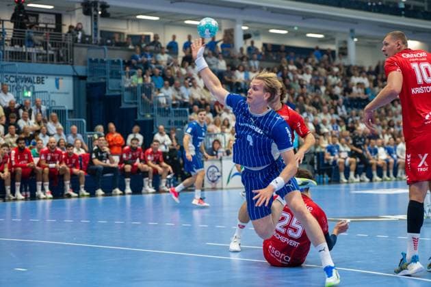 Ellidi Snaer Vidarsson, wing player, VfL Gummersbach 4, VfL Gummersbach vs. MT Melsungen, Opel Handball Bundesliga, Men, Matchday 3, September 5, 2026, Gummersbach, North Rhine-Westphalia, Germany Copyright: xkolbert-press MartinxWdziecznyx