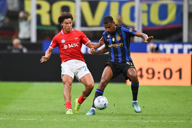 IPA88157698 - Andy Diouf of Inter FC in action during the Italian Serie A soccer match between Inter FC and SSC Napoli on September 5, 2026, at the Giuseppe Meazza San Siro Stadium in Milan, Italy. Photo by Tiziano Ballabio  Copyright: xTizianoxBallabio IPAxSportx xx 88157698