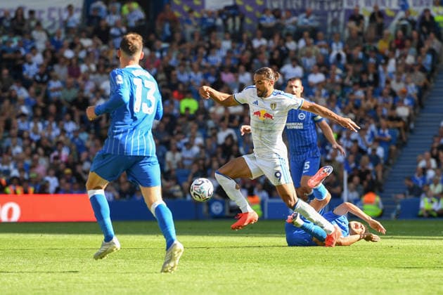 Brighton and Hove Albion v Leeds United, Premier League Dominic Calvert-Lewin Forward of Leeds United in action during the Premier League match between Brighton and Hove Albion and Leeds United at the American Express Stadium, Brighton and Hove, UK on 5 September 2026. Brighton and Hove American Express Stadium East Sussex UK Editorial use only DataCo restrictions apply See www.football-dataco.com , Copyright: xJeffxMoodx PSI-24837-0101