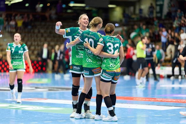 Joy and celebration for Luisa Schulze (Frisch Auf Goeppingen, 33), Matilda Ehlert (Frisch Auf Goeppingen, 10), and Haruno Sasaki (Frisch Auf Goeppingen, 32) after the game between Frisch Auf Goeppingen and BSV Sachsen Zwickau, Handball, ALSCO Women’s Handball Bundesliga, Matchday 2, 2026–2027 season, September 5, 2026, FRISCH AUF Goeppingen vs. BSV Sachsen Zwickau, handball, ALSCO Women’s Handball Bundesliga, Matchday 2, 2026–2027 season, September 5, 2026, Goeppingen Copyright: xEibner-Pressefoto GeraldxOelze-dexStoppanyx EP_ODS