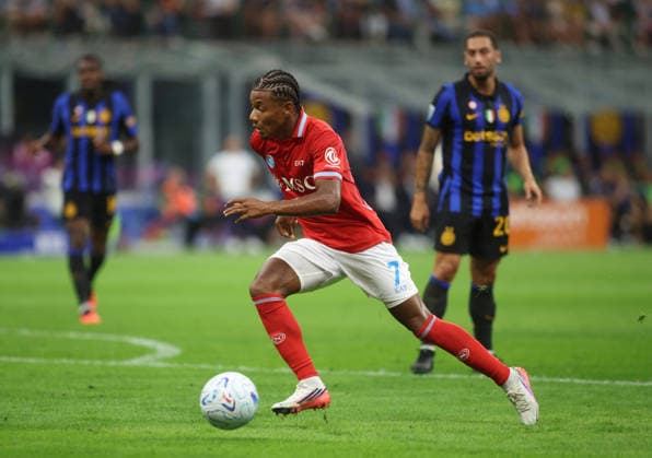 IPA88159649 - David Neres of SSC Napoli during the Italian Serie A 2026 27 season soccer match between Inter FC and SSC Napoli on September 5, 2026, at Stadio Giuseppe Meazza, San Siro, Milan, Italy. Photo by Nderim KACELI  Copyright: xNderimxKaceli IPAxSportx xx 88159649