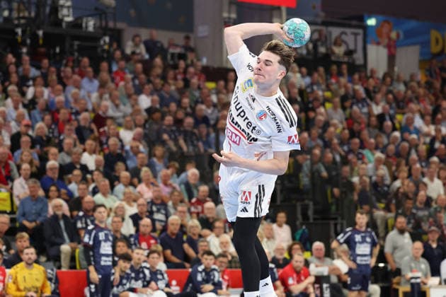 September 5, 2026, xBHAx, Handball, Opel HBL, 2026–2027 Season, 1st HBL, SG Flensburg Handewitt vs. HC Erlangen, GGW Arena: Yannik Bialowas of HC Erlangen scores 7 goals in the attack against Schleswig-Holstein Deutschkand