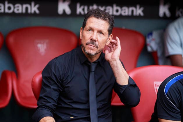 Athletic Club v Atletico de Madrid - LaLiga EA Sports 2026 27 Diego Pablo Simeone, head coach of Atletico de Madrid, looks on during the LaLiga EA Sports match between Athletic Club and Atletico de Madrid at Estadio San Mames in Bilbao, Spain, on September 5, 2026. Bilbao Spain  Copyright: xCesarxOrtizxGonzalezx originalFilename:ortizgonzalez-athletic260905_npiE6.jpg