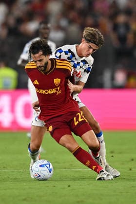IPA88162676 - Mario Hermoso of A.S. Roma and Charles De Ketelaere of Atalanta B.C. are in action during Matchday 3 of the Serie A Championship between A.S. Roma and Atalanta B.C. at the Olympic Stadium on September 5, 2026, in Rome, Italy.  Copyright: xDomenicoxCippitelli IPAxSportx xx 88162676
