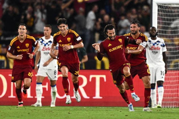 As Roma 05 09 2026 - campionato di calcio serie A Roma-Atalanta foto Antonello Sammarco Image nella foto: esultanza gol Mario Hermoso 