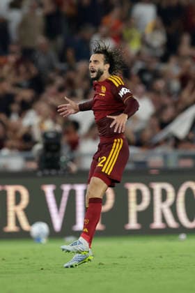 Serie a football match AS Roma vs Atalanta BC Roma™s Spanish defender Mario Hermoso celebrates after scoring a goal of 1-1 during the Serie A football match between AS Roma vs Atalanta BC at the Olimpico Stadium in Rome, Italy on September 05, 2026. _BPH2052 Copyright: xAntonioxBalascox