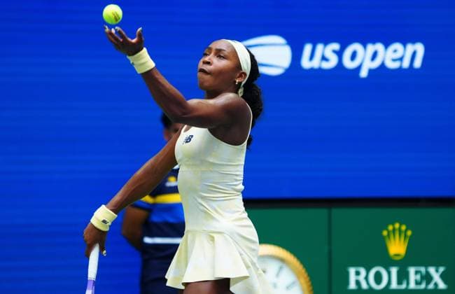 Coco Gauff in third round action 2026 US Open, Day Seven, USTA Billie Jean King National Tennis Center, New York, USA - 05 Sep 2026New York USTA Billie Jean King National T New York (NY) United States of America EDITORIAL USE ONLY No use with unauthorised audio, video, data, fixture lists, club league logos or live services. Online in-match use limited to 120 images, no video emulation. No use in betting, games or single club league player publications. Copyright: xJavierxGarcia Shutterstockx 17134332ax