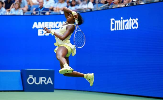 Coco Gauff in third round action 2026 US Open, Day Seven, USTA Billie Jean King National Tennis Center, New York, USA - 05 Sep 2026New York USTA Billie Jean King National T New York (NY) United States of America EDITORIAL USE ONLY No use with unauthorised audio, video, data, fixture lists, club league logos or live services. Online in-match use limited to 120 images, no video emulation. No use in betting, games or single club league player publications. Copyright: xJavierxGarcia Shutterstockx 17134332bc