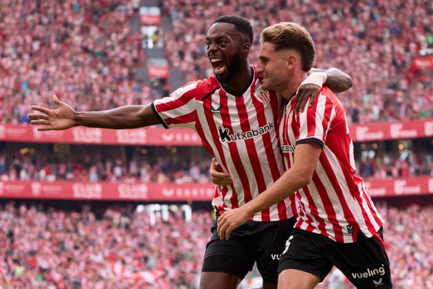 Athletic Club de Bilbao v Atletico de Madrid - LaLiga EA Sports BILBAO, SPAIN - SEPTEMBER 5: Robert Navarro of Athletic Club Bilbao celebrates after scoring his team s second goal with Inaki Williams of Athletic Club Bilbao during the LaLiga EA Sports 2026 27 match between Athletic Club de Bilbao and Atletico de Madrid at San MamÃ s Stadium, on September 5, 2026 in Bilbao, Spain. (Photo by Marcos Calvo Photo Players Images Magara Press) Bilbao Estadio de San Mames Spain Copyright: xMarcosxCalvox