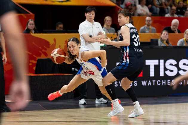 Carla Leite (France), No. 00, dribbling against Yusun Hong (South Korea), No. 39; GER, France vs. South Korea, Basketball, 2026 FIBA Women’s World Cup, Group Stage, Matchday 2, September 5, 2026, GER, France vs. Korea, Basketball, 2026 FIBA Women’s World Cup, Group Stage, Matchday 2, September 5, 2026, Berlin Copyright: xEibner-Pressefoto MaxxVincenx EP_MVN