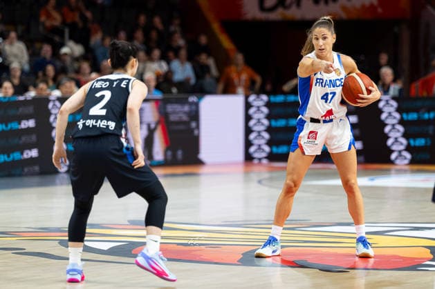 Romane Bernies (France), 47 on the ball, Yeeun Heo (Korea), 02, GER, France vs. Korea, Basketball, 2026 FIBA Women’s World Cup, Group Stage, Matchday 2, September 5, 2026, GER, France vs. Korea, Basketball, 2026 FIBA Women’s World Cup, Group Stage, Matchday 2, September 5, 2026, Berlin Copyright: xEibner-Pressefoto MaxxVincenx EP_MVN