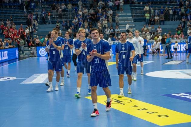 The teams after the tie: VfL Gummersbach vs. MT Melsungen, Opel Handball Bundesliga, Men s Division, Matchday 3, September 5, 2026, Gummersbach, North Rhine-Westphalia, Germany Copyright: xkolbert-press MartinxWdziecznyx