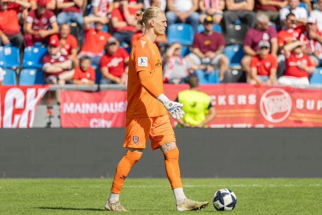 Regionalliga Southwest: FSV Frankfurt vs. Kickers Offenbach, September 5, 2026; Lucas Becker (FSV Frankfurt 1) in action, cutout, portrait, FSV Frankfurt vs. Kickers Offenbach, Frankfurt, BBBank Arena, September 5, 2026 Copyright: xBEAUTIFULxSPORTS Gawlikx