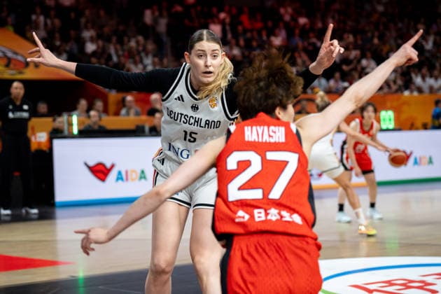Germany v Japan: Group A - FIBA Women s Basketball World Cup Germany 2026 Luisa Geiselsoder plays during the FIBA Women s Basketball World Cup 2026 match between Germany and Japan in Berlin, Germany, on September 5, 2026. Berlin Germany  Copyright: xMarcinxGolbax originalFilename:golba-germanyv260905_nprCO.jpg