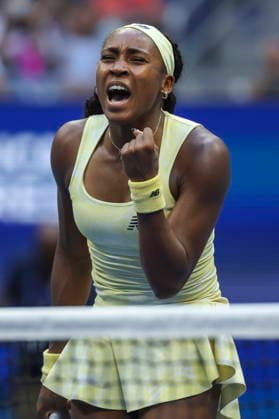 US Open tennis tournament - Day 7 Coco Gauff of the US reacts to winning a match against Cristina Bucsa of Spain during the Women™s Singles round 3 of the US Open Tennis Championships at the USTA Billie Jean King National Tennis Center in Flushing Meadows, New York, USA, 05 September 2026. The 2026 US Open tournament runs from 23 August through 13 September. FLUSHING MEADOWS NEW YORK United States  Copyright: xSARAHxYENESELx