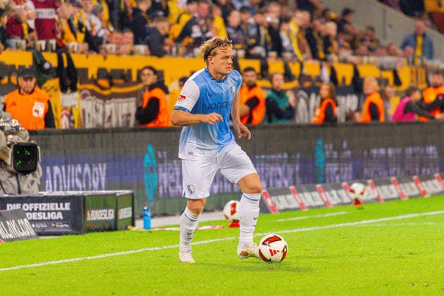 Deutschland: 2.Bundesliga, Saison 2026 2027, 05.09.2026, 4. Spieltag, SG Dynamo Dresden vs VfL Bochum, Rudolf-Harbig-Stadion : Christian Rasmussen (VfL Bochum, 7) am Ball *** Germany 2. Bundesliga, 2026–2027 Season, September 5, 2026, Matchday 4, SG Dynamo Dresden vs. VfL Bochum, Rudolf Harbig Stadium, Christian Rasmussen (VfL Bochum), 7 on the ball Copyright: xMichellexLukax