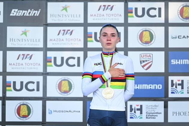 2026 UCI Para-cycling Road World Championships Picture by Mathew Wells SWpix.com - 05 09 2026 - Cycling - 2026 UCI Para-cycling Road World Championships - Huntsville, Alabama, United States of America - Women C5 Individual Time Trial (ITT) podium - Heidi Gaugain (France) wins the Gold Medal to become World Champion Huntsville Cummings Research Park United States of America Copyright: x xSWpix.comx(t axPhotographyxHubxLtd)xMathewxWells SWpix.comx SWP-3030-22844