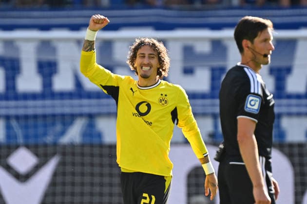 Torjubel Fabio SILVA (Borussia Dortmund) nach Tor zum 2-2, Jubel,Freude,Begeisterung,Aktion. Fussball 1. Bundesliga Saison 2026 2027, 2.Spieltag, Spieltag02,, TSG 1899 Hoffenheim - Borussia Dortmund 2-3 am 05.09.2026 , SNP ARENA *** Fabio SILVA of Borussia Dortmund celebrates after scoring the 2-2 goal; celebration, joy, excitement, soccer action, Bundesliga Season 2026–2027, Matchday 2, Matchday 02, TSG 1899 Hoffenheim vs. Borussia Dortmund 2–3 on September 5, 2026, SNP ARENA