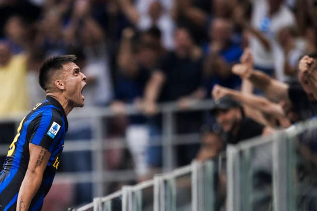 FC Internazionale v SSC Napoli - Serie A Lautaro Martinez of FC Internazionale celebrates after scoring a goal during the Serie A football match between FC Internazionale and SSC Napoli. Milan Italy Copyright: xNicolòxCampox