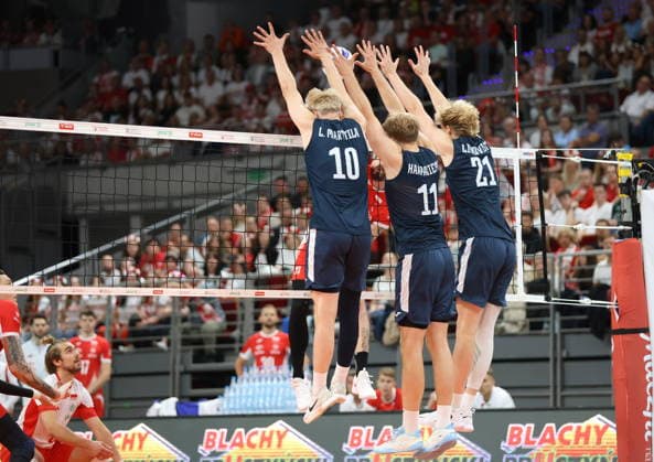 Gdansk 05.09.2026 Volleyball friendly match between the Polish and Finnish National Teams in Gdansk Siatkowka meczi towarzyski Reprezentacji Polski i Finlandii w Gdansku n z Urpo Sivula Timo Tolvanen Aleksi Mutka Fot.Mateusz Bialczyk Arena Akcji NEWSPIX.PL --- newspix.pl 
