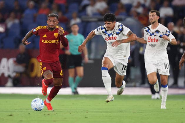 SOCCER - Serie A - AS Roma vs. Atalanta BC Photo by IPA ABACAPRESS.COM88161275 - Rome, Italy - September 5, 2026: Wesley (right back) of AS Roma and Raoul Bellanova (defender) of Atalanta Bergamasca Calcio are seen in action during the 2026–2027 Italian Serie A-Enilive Championship soccer match between AS Roma and Atalanta Bergamasca Calcio at the Olympic Stadium in Rome. Rome Italy  Copyright: xIPAxSport ABACAx