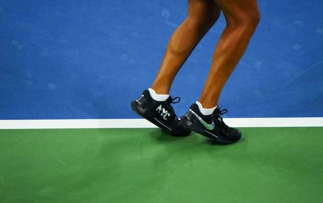 The Nike tennis shoes of Naomi Osaka 2026 US Open, Day Seven, USTA Billie Jean King National Tennis Center, New York, USA - 05 Sep 2026New York USTA Billie Jean King National T New York (NY) United States of America EDITORIAL USE ONLY No use with unauthorised audio, video, data, fixture lists, club league logos or live services. Online in-match use limited to 120 images, no video emulation. No use in betting, games or single club league player publications. Copyright: xJavierxGarcia Shutterstockx 17134332bv