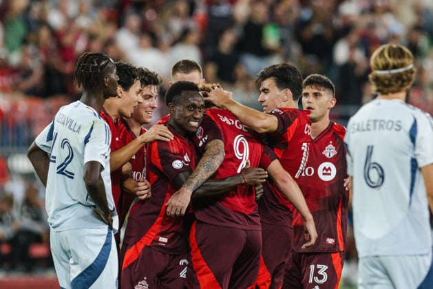 Josh Sargent of Toronto FC celebrates the team s third goal during the MLS, Fussball Herren, USA Regular Season match between Toronto FC and Chicago Fire FC on September 5th, 2026 in BMO Field, Toronto, Ontario, Canada Copyright: xCurtisxWongx xSPPx Sportspressphoto_SPR224124