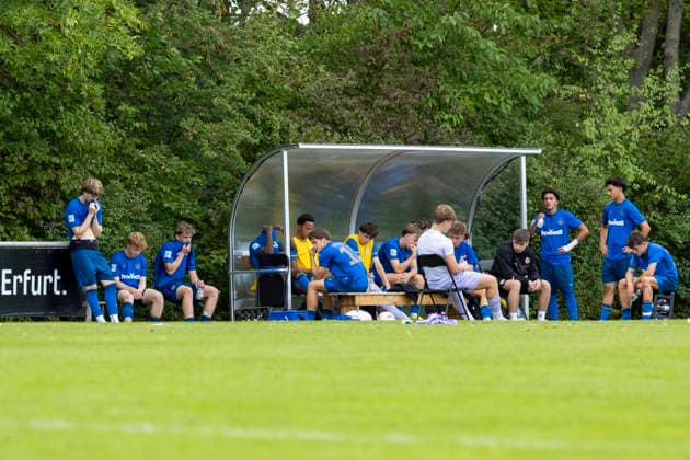 U17 DFB Youth League Preliminary Round Group H FC Rot Weiß Erfurt vs. Eintracht Braunschweig Erfurt, September 5, 2026 Eintracht Braunschweig U17 Disappointment after the game U17 DFB Youth League Preliminary Round Group H FC Rot Weiß Erfurt vs. Eintracht Braunschweig Main Field, Cyriaksgebreite, Erfurt, September 5, 2026 DFB REGULATIONS PROHIBIT ANY USE OF PHOTOGRAPHS AS IMAGE SEQUENCES AND OR QUASI-VIDEO Copyright: xBEAUTIFULxSPORTS Duehringx