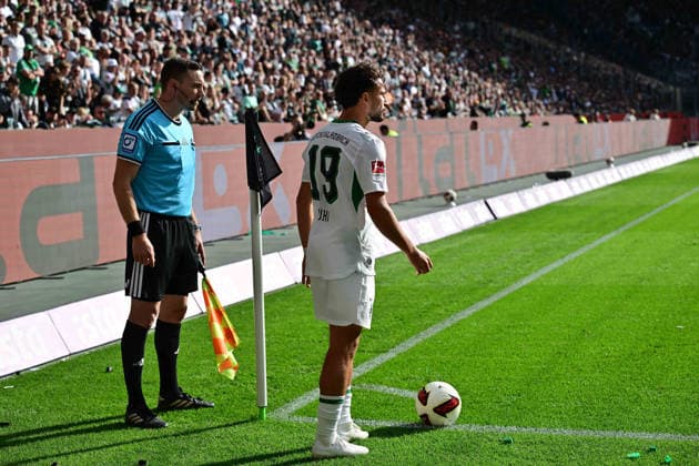 05.09.2026; Moenchengladbach; Fussball, Herren, Saison 2026 2027, Borussia Moenchengladbach vs. SV Elversberg Nicolas Kuehn (Gladbach) an der Eckfahne DFL regulations prohibit any use of photographs as image sequences and or quasi-video. ista-Borussia-Park Nordrhein-Westfalen Deutschland *** September 5, 2026, Mönchengladbach, Soccer, Men s, 2026–2027 Season, Borussia Mönchengladbach vs. SV Elversberg Nicolas Kuehn Gladbach at the corner flag DFL regulations prohibit any use of photographs as image sequences and or quasi-video footage at Borussia Park, North Rhine-Westphalia, Germany