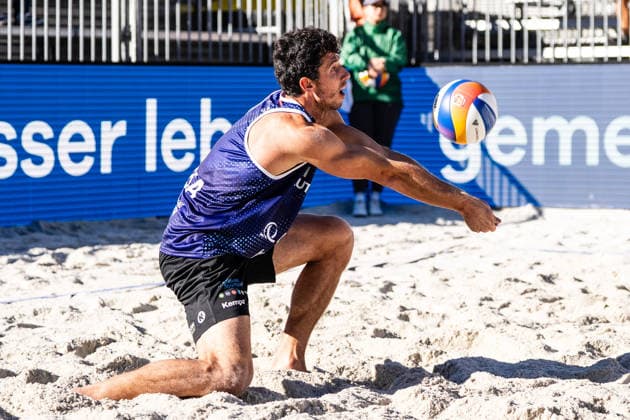 Beach volleyball, Beachvolleyball - MEVZA Schladming SCHLADMING,AUSTRIA,06.SEP.26 - BEACH VOLLEYBALL - win2day Tour PRO, MEVZA Schladming. Image shows Maximilian Trummer.  GEPAxpictures xJulioxArellano