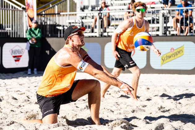Beach volleyball, Beachvolleyball - MEVZA Schladming SCHLADMING,AUSTRIA,06.SEP.26 - BEACH VOLLEYBALL - win2day Tour PRO, MEVZA Schladming. Image shows Timo Hammarberg.  GEPAxpictures xJulioxArellano