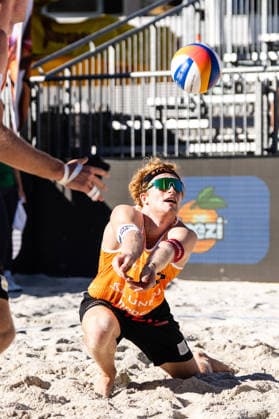 Beach volleyball, Beachvolleyball - MEVZA Schladming SCHLADMING,AUSTRIA,06.SEP.26 - BEACH VOLLEYBALL - win2day Tour PRO, MEVZA Schladming. Image shows Tim Berger.  GEPAxpictures xJulioxArellano