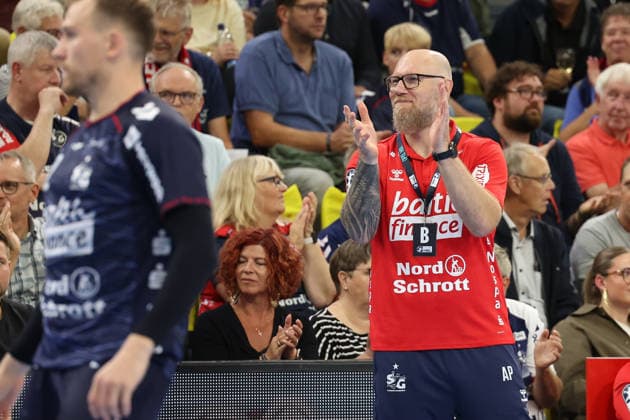 September 5, 2026, xBHAx, Handball, Opel HBL, 2026–2027 season, 1st HBL, SG Flensburg Handewitt vs. HC Erlangen, GGW Arena, Ales Pajovic, SG Flensburg Handewitt, satisfied coach, Schleswig-Holstein, Germany