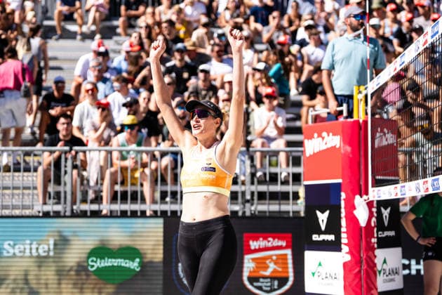 Beach volleyball, Beachvolleyball - MEVZA Schladming SCHLADMING,AUSTRIA,06.SEP.26 - BEACH VOLLEYBALL - win2day Tour PRO, MEVZA Schladming. Image shows Tjasa Kotnik (SVK).  GEPAxpictures xJulioxArellano
