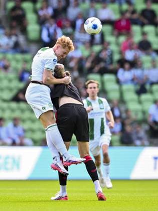 GRONINGEN - (lr) Mark Csinger of FC Groningen and Wout Weghorst of FC Twente during the Dutch Eredivisie match between FC Groningen and FC Twente at the Euroborg stadium on September 6, 2026 in Groningen, the Netherlands. COR LASKER ANP Eredivisie 2026 27 xVIxANPxSportx xxANPxIVx 567355662 originalFilename: 567355662.jpg