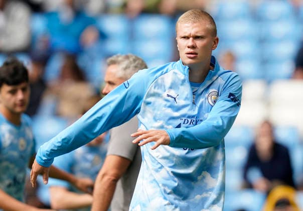 Manchester, England, 5th September 2026. Erling Haaland of Manchester City during the Manchester City vs Coventry City Premier League match at the Etihad Stadium, Manchester. Picture credit should read: Andrew Yates Sportimage EDITORIAL USE ONLY. No use with unauthorised audio, video, data, fixture lists, club league logos or live services. Online in-match use limited to 120 images, no video emulation. No use in betting, games or single club league player publications. SPI_092_AY_MAN_CITY_COVENTRY SPI-4970-0092