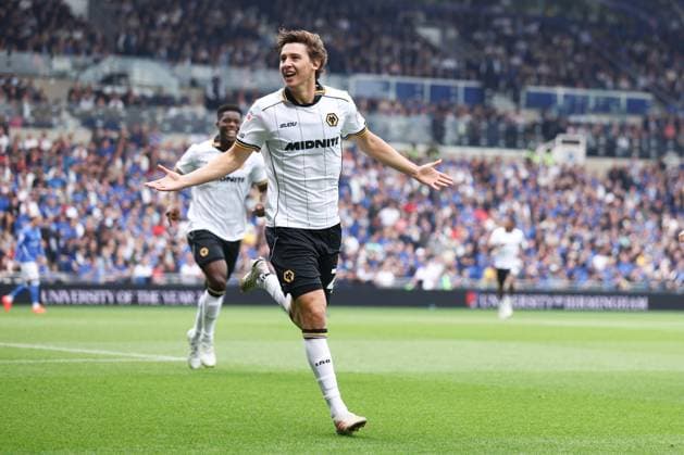 Fer Lopez of Wolverhampton Wanderers scores a goal and celebrates 0-1. Birmingham City v Wolverhampton Wanderers, EFL Sky Bet Championship, Football, St. Andrew s at Knighthead Park, Birmingham, UK - 06 Sep 2026Birmingham St. Andrew s at Knighthead Park United Kingdom EDITORIAL USE ONLY No use with unauthorised audio, video, data, fixture lists, club league logos or live services. Online in-match use limited to 120 images, no video emulation. No use in betting, games or single club league player publications.  Copyright: xRyanxBrowne Shutterstockx 17135036at
