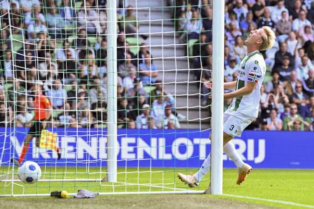 GRONINGEN - Thijmen Blokzijl of FC Groningen reacts after the 0-1 during the Dutch Eredivisie match between FC Groningen and FC Twente at the Euroborg stadium on September 6, 2026, in Groningen, the Netherlands. COR LASKER ANP Eredivisie 2026 27 xVIxANPxSportx xxANPxIVx 567358010 originalFilename: 567358010.jpg