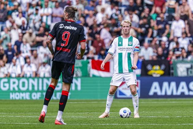 GRONINGEN - Thijmen Blokzijl of FC Groningen runs with the ball during the Eredivisie match between FC Groningen and FC Twente at the Euroborg on September 6, 2026, in Groningen, the Netherlands. MARCEL TER BALS ANP Eredivisie 2026 27 xVIxANPxSportx xMarcelxterxBalsxIVx 567358118 originalFilename: 567358118.jpg
