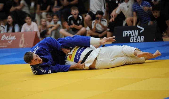 05.09.2026 xhpx Offenbach am Main 1. Judo Bundesliga 1 JC Samurai Offenbach gegen JSV Speyer Kampf zwischen Yannick van der Kolk (Samurai) gegen Pascal Bruckmann (Speyer) *** September 5, 2026 xhpx Offenbach am Main 1st Judo Bundesliga: JC Samurai Offenbach vs. JSV Speyer; match between Yannick van der Kolk (Samurai) and Pascal Bruckmann (Speyer)