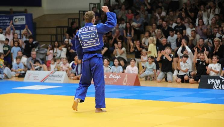 05.09.2026 xhpx Offenbach am Main 1. Judo Bundesliga 1 JC Samurai Offenbach gegen JSV Speyer Kampf zwischen Yannick van der Kolk (Samurai) gegen Pascal Bruckmann (Speyer) *** September 5, 2026 xhpx Offenbach am Main 1st Judo Bundesliga: JC Samurai Offenbach vs. JSV Speyer; match between Yannick van der Kolk (Samurai) and Pascal Bruckmann (Speyer)