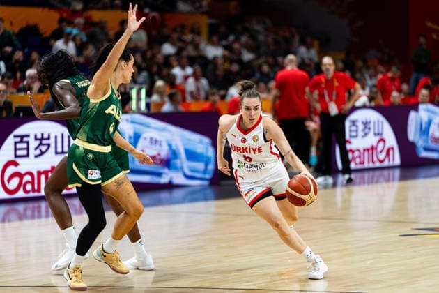 Ayse Cora (Turkey), No. 8, dribbling against Alex Wilson (Australia), No. 4, GER, Turkey vs. Australia, basketball, 2026 FIBA Women’s World Cup, group stage, Matchday 2, September 6, 2026, GER, Turkey vs. Australia, basketball, 2026 FIBA Women’s World Cup, group stage, Matchday 2, September 6, 2026, Berlin Copyright: xEibner-Pressefoto MaxxVincenx EP_MVN