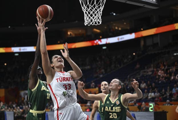 Turkiye v Australia - FIBA Women s Basketball World Cup BERLIN, GERMANY - SEPTEMBER 6: Turkiye s Esra Ural Topuz (33) in action during the FIBA 2026 Women s Basketball World Cup Group C match between Turkiye and Australia at Uber Arena in Berlin, Germany, on September 6, 2026. Halil Sagirkaya Anadolu Berlin Germany. Editorial use only. Please get in touch for any other usage.  Copyright: x2026xAnadoluxHalilxSagirkayax