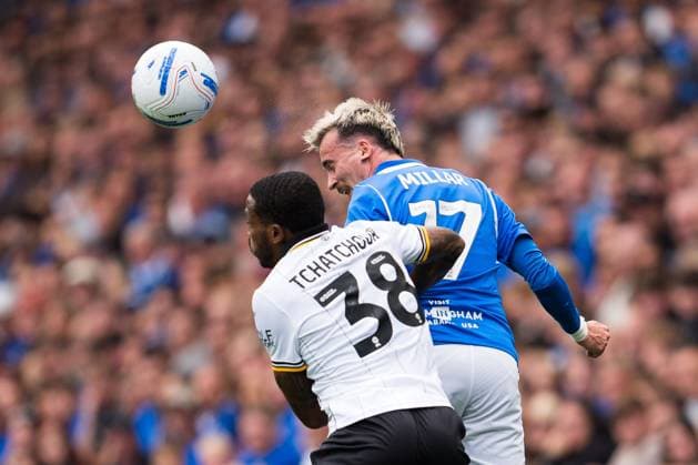 Liam Millar of Birmingham City battles in the air against Jackson Tchatchoua of Wolverhampton Wanderers for the ball Birmingham City v Wolverhampton Wanderers, EFL Sky Bet Championship, Football, St. Andrew s at Knighthead Park, Birmingham, UK - 06 Sep 2026Birmingham St. Andrew s at Knighthead Park United Kingdom EDITORIAL USE ONLY No use with unauthorised audio, video, data, fixture lists, club league logos or live services. Online in-match use limited to 120 images, no video emulation. No use in betting, games or single club league player publications.  Copyright: xWiredxPhotos Shutterstockx 17137315v