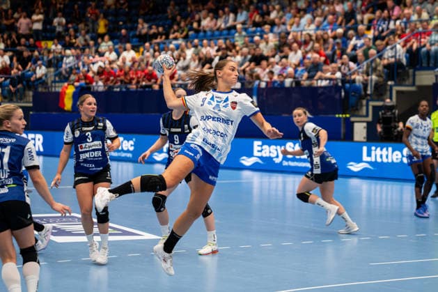 HSG Blomberg Lippe (GER) vs. Gloria Bistrita (ROM), Handball, EHF Champions League Women, Group Stage, September 6, 2026, 2026–2027 Season, Lemgo, Larissa Nuesser, Gloria Bistrita, 9 in goal, Lemgo Phoenix Contact Arena, Germany