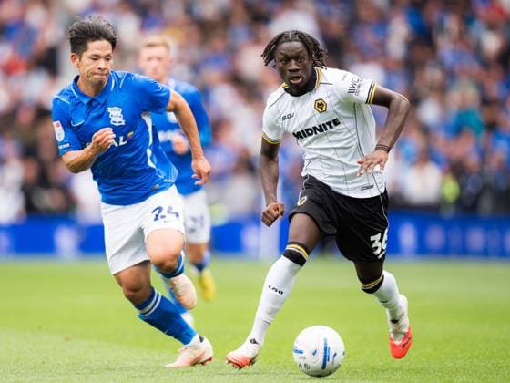 Mateus ManÃ of Wolverhampton Wanderers dribbles with the ball at his feet under pressure by Tomoki Iwata of Birmingham City Birmingham City v Wolverhampton Wanderers, EFL Sky Bet Championship, Football, St. Andrew s at Knighthead Park, Birmingham, UK - 06 Sep 2026Birmingham St. Andrew s at Knighthead Park United Kingdom EDITORIAL USE ONLY No use with unauthorised audio, video, data, fixture lists, club league logos or live services. Online in-match use limited to 120 images, no video emulation. No use in betting, games or single club league player publications.  Copyright: xWiredxPhotos Shutterstockx 17137315an