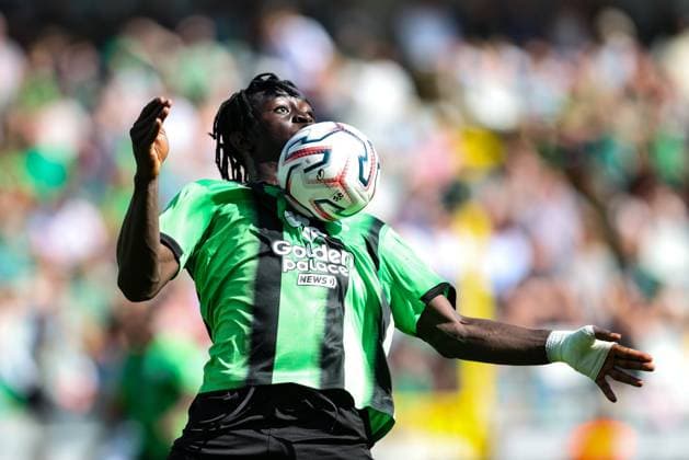 Cercle s Emmanuel Kakou is pictured in action during a soccer match between Cercle Brugge and KAA Gent, Sunday 6 September 2026 in Brugge, on day 5 of the 2026-2027 Jupiler Pro League first division of the Belgian championship. BRUNOxFAHY  x185438986x