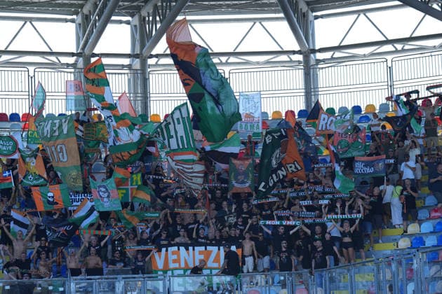 Supporters during the Serie A EniLive soccer match between Frosinone and Venezia at the Frosinone Benito Stirpe stadium, Italy - Sunday, September 6, 2026 - Soccer ( Photo by Alfredo Falcone LaPresse )  Copyright: xAlfredoxFalcone LaPressex