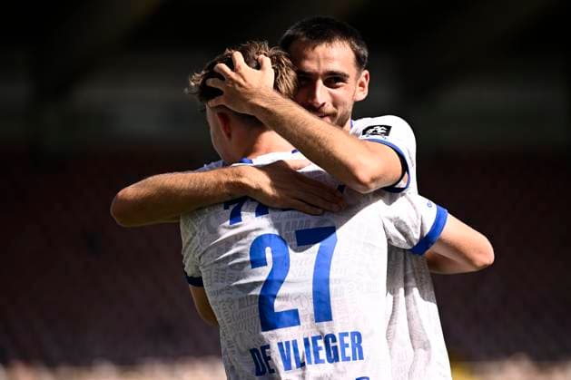 Cercle Brugge v KAA Gent - Jupiler Pro League BRUGGE, BELGIUM - SEPTEMBER 06 : De Vlieger Tibe midfielder of KAA Gent celebrates after scoring a goal to make it 0-2 during the Jupiler Pro League match between Cercle Brugge and KAA Gent on September 6, 2026 in Brugge, Belgium, 06 09 2026 Brugge Belgium  Copyright: xTomasxSiskx