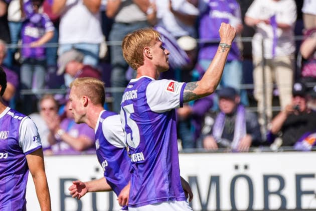 Tor zum 2:0 durch Bjarke Jacobsen (VfL Osnabrück, 15), Torjubel, Freude, Emotionen, Deutschland: Fussball, 2. Bundesliga, Saison 2026 27, 4. Spieltag, 06.09.2026, VfL Osnabrück vs Eintracht Braunschweig, Stadion Bremer Brücke (Osnabrück, Niedersachsen) *** Bjarke Jacobsen scores the goal to make it 2–0 for VfL Osnabrück, 15, goal celebration, joy, emotions, German soccer, 2. Bundesliga, 2026–27 season, Matchday 4, September 6, 2026, VfL Osnabrück vs. Eintracht Braunschweig, Bremer Brücke Stadium, Osnabrück, Lower Saxony Copyright: xLeonxFrickx